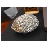 Metal Walnut-Shaped Trinket / Jewelry Box