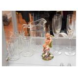 Crystal Glasses, Stemware, Glass Pitcher, Collectible Figurine