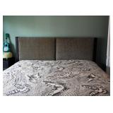King Size Bed (Upholstered Headboard), Mattress & Boxspring