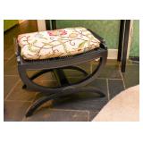 Black Lacquer Chinoiserie Writing Desk with Stool