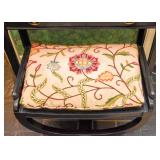 Black Lacquer Chinoiserie Writing Desk with Stool