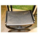 Black Lacquer Chinoiserie Writing Desk with Stool