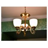 Vintage 3-Arm Brass Ceiling Light / Chandelier