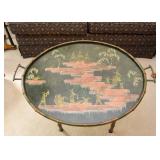 Vintage Tray Table with Asian / Chinese Scene (Top is removable.)