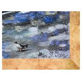 Framed French Painting, Sidewalk Scene, Signed by Artist Mark St. John