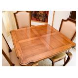 Beautiful Vintage Game Table with Cabriole Legs & 4 Chairs 