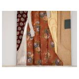 Large Framed Quilted / Pieced Fabric Art of Red-Haired Woman, Framed  