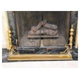 Vintage Brass Fireplace Fender & Andirons
