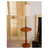 Vintage Pedestal Lamp End Table