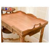 Vintage Wood Tea / Tray Table with Drawer & Removable Top