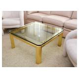 Vintage Brass & Glass Coffee / Cocktail Table