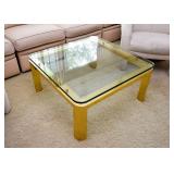 Vintage Brass & Glass Coffee / Cocktail Table