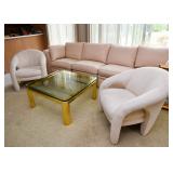 Contemporary Upholstered Armchairs (Pair)