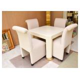 Contemporary Game Table & 4 Upholstered Chairs
