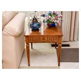Vintage Wood End Table with Drawer