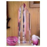 Pink Art Glass, Pink Acrylic Sculpture