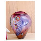 Abstract Art Glass Vase, Signed by Artist