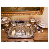 Silverplate Serving Pieces, Salt & Pepper Shakers