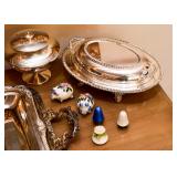 Silverplate Serving Pieces, Salt & Pepper Shakers