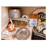 Toaster, Dishes, Platters, Teapot, Trivets, etc.