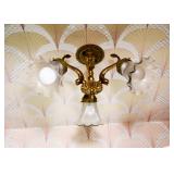 Vintage Brass 3-Arm Ceiling Light Fixture