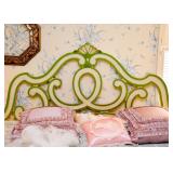 Vintage French Provincial Headboard, Throw Pillows