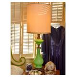 Vintage Green Opaline Glass Table Lamp (There are a pair of these.)