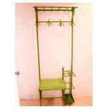 Green Metal Coat Rack / Hall Tree