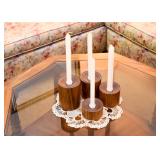 Wooden Taper Candle Holders / Candlesticks
