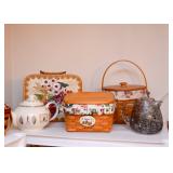 Longaberger Baskets, Teapot, Vintage Pitcher with Stir Stick