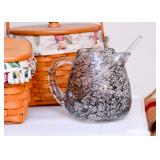 Vintage Glass Pitcher with Stir Stick