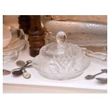 Crystal Butter / Cheese Server, Souvenir Spoons