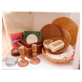 Wooden Candlesticks, Baskets, Trivets, Coasters