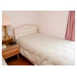 Pair of Twin Beds with Tufted Vinyl Headboards