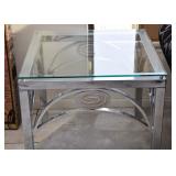 Contemporary Chrome & Glass End Tables (There are 2 of these.)