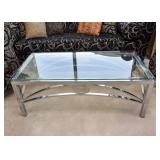 Contemporary Chrome & Glass Coffee / Cocktail Table