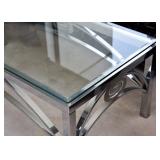 Contemporary Chrome & Glass Coffee / Cocktail Table
