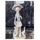 Lladro Figurine (Girl with Umbrella & Ducks)