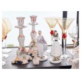 Ceramic Candlesticks, Collectible Lady Figurines, Martini Glasses