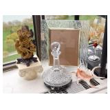 Glass Picture Frame, Crystal Decanter, Seashell, Chinese Soapstone Carving