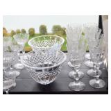 Vintage Etched Glass Stemware, Waterford Marquis Bowls