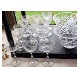 Vintage Etched Glass Stemware, Waterford Marquis Bowls