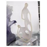 Lucite or Resin Sculpture of 2 Abstract Figures