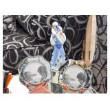 Etched Glass Picture Frames, Collectible Lady Figurine