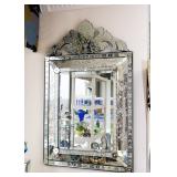 Large Venetian Etched Glass Wall Mirror