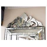 Large Venetian Etched Glass Wall Mirror
