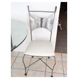 Set of 4 Contemporary Metal Dining Chairs with Upholstered Seats 