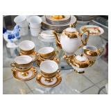 Vintage White & Gold Porcelain Tea Set