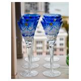 Blue Cut Glass Stemware (Poland)