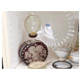 Glass Serving Plate, Vintage Decanter, China